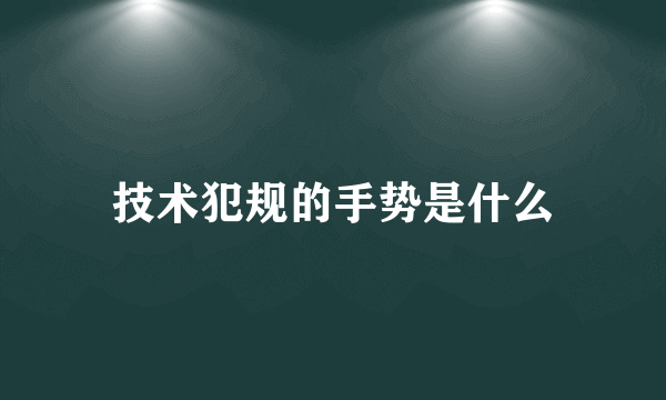 技术犯规的手势是什么