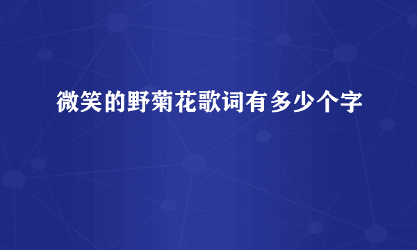 微笑的野菊花歌词有多少个字