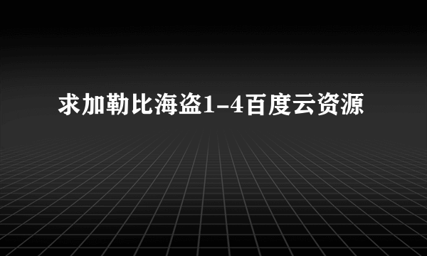 求加勒比海盗1-4百度云资源