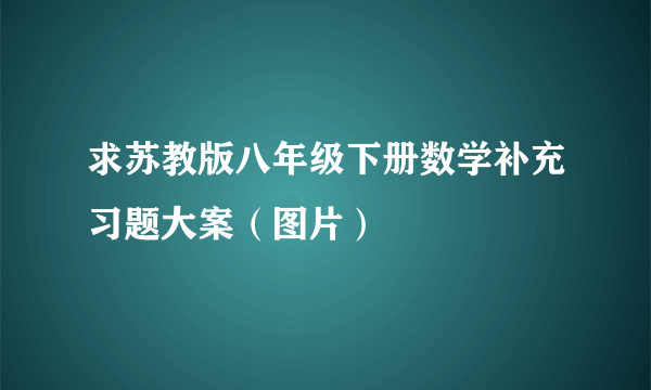 求苏教版八年级下册数学补充习题大案（图片）