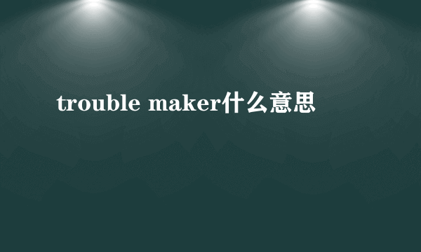 trouble maker什么意思