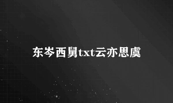 东岑西舅txt云亦思虞