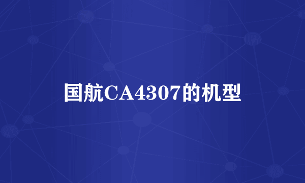 国航CA4307的机型