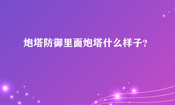 炮塔防御里面炮塔什么样子？