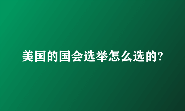 美国的国会选举怎么选的?