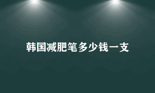 韩国减肥笔多少钱一支