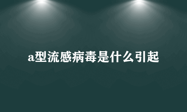 a型流感病毒是什么引起