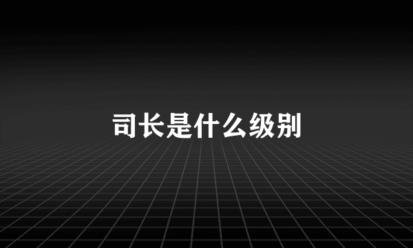 司长是什么级别