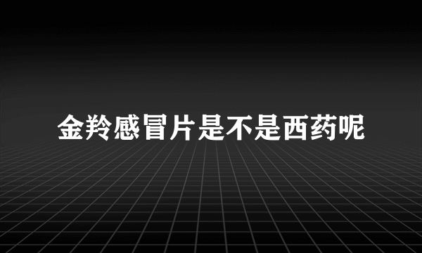 金羚感冒片是不是西药呢