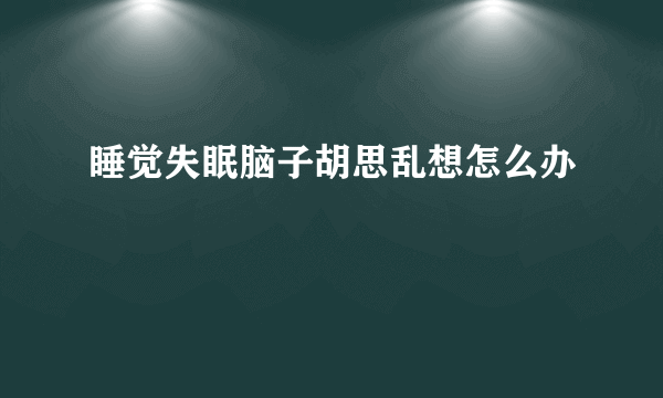 睡觉失眠脑子胡思乱想怎么办