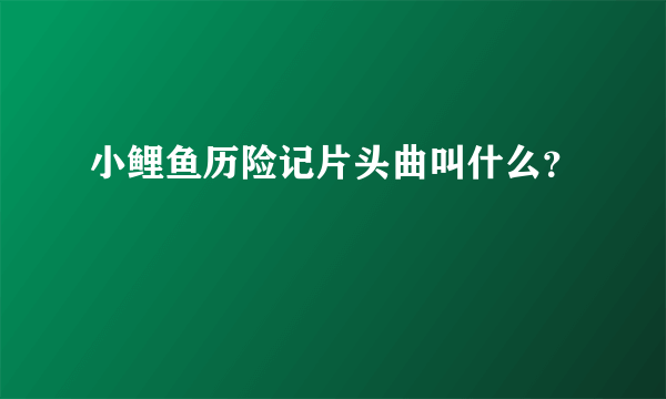 小鲤鱼历险记片头曲叫什么？