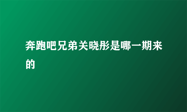 奔跑吧兄弟关晓彤是哪一期来的