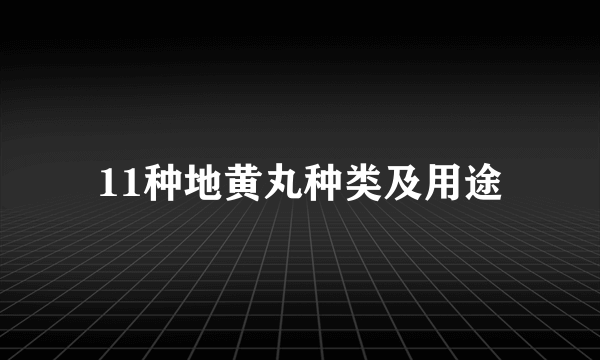 11种地黄丸种类及用途