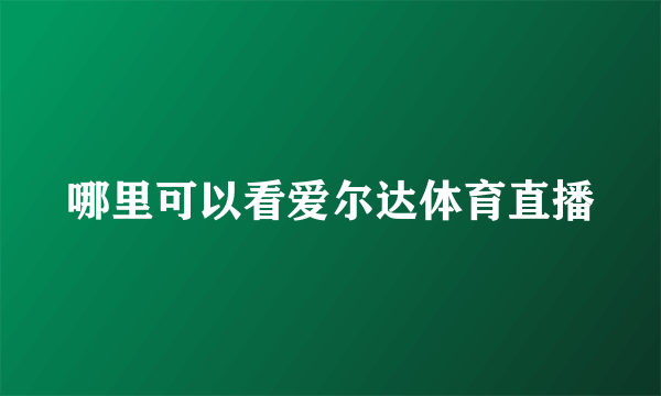 哪里可以看爱尔达体育直播