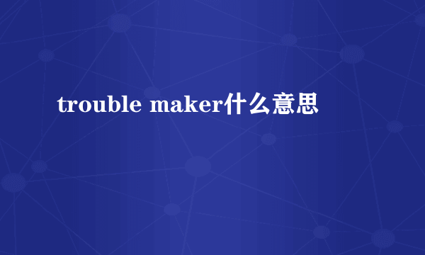 trouble maker什么意思