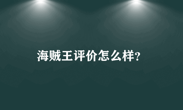 海贼王评价怎么样？