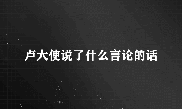 卢大使说了什么言论的话