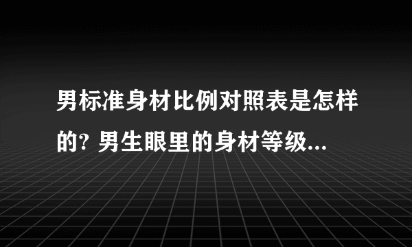 男标准身材比例对照表是怎样的? 男生眼里的身材等级是如何划分的?