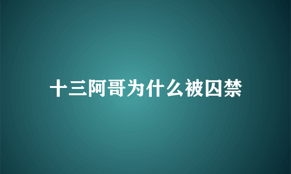 十三阿哥为什么被囚禁