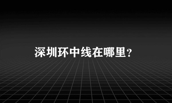 深圳环中线在哪里？