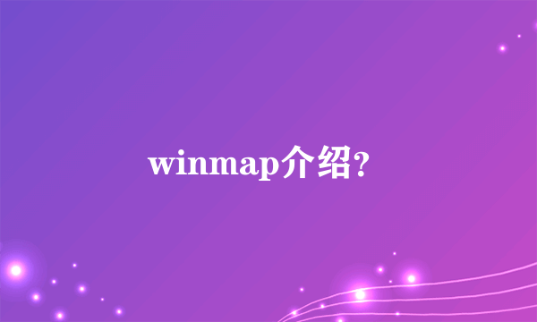 winmap介绍？