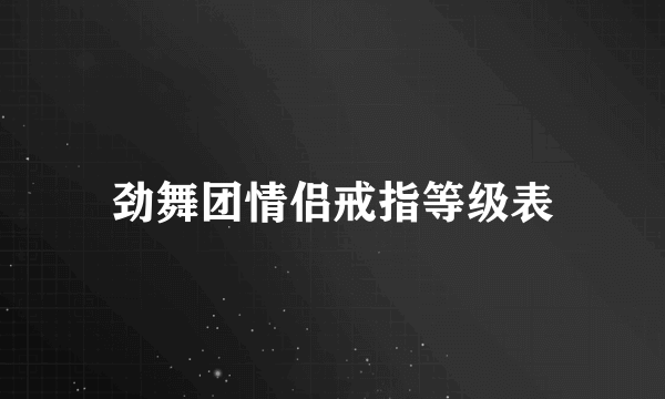 劲舞团情侣戒指等级表