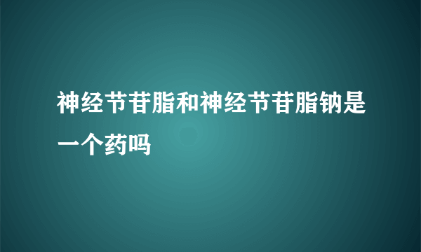 神经节苷脂和神经节苷脂钠是一个药吗