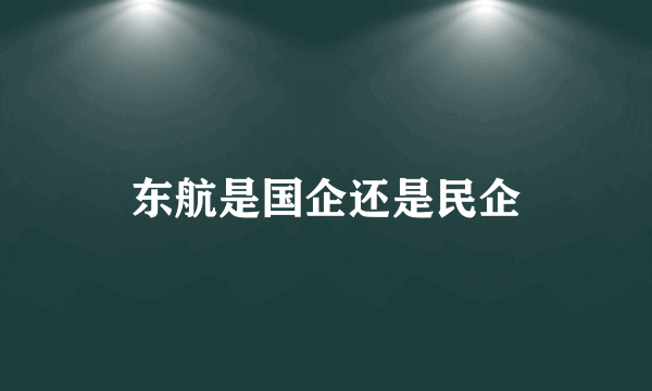 东航是国企还是民企