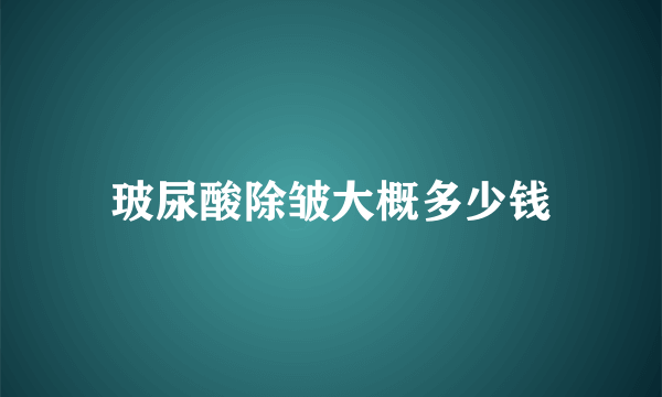 玻尿酸除皱大概多少钱