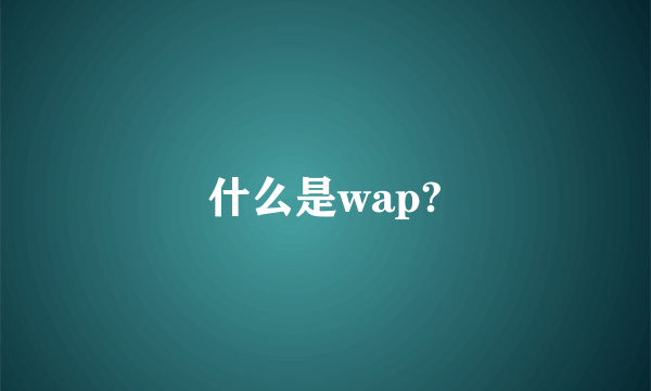 什么是wap?