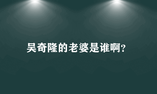 吴奇隆的老婆是谁啊？