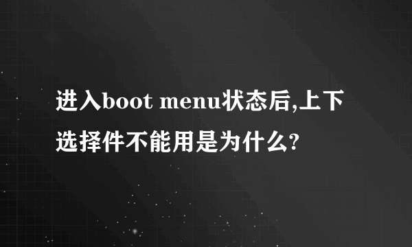 进入boot menu状态后,上下选择件不能用是为什么?