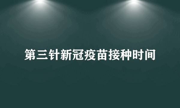 第三针新冠疫苗接种时间