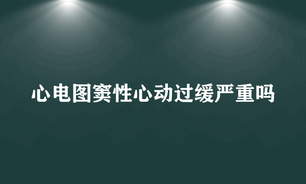 心电图窦性心动过缓严重吗