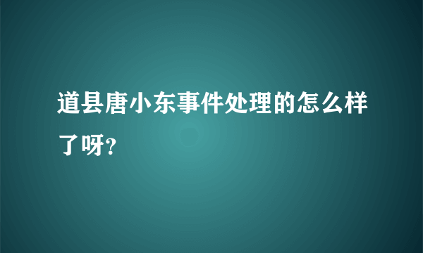 道县唐小东事件处理的怎么样了呀？