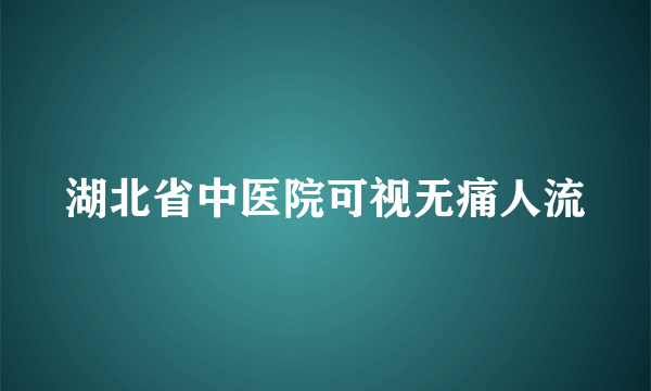 湖北省中医院可视无痛人流