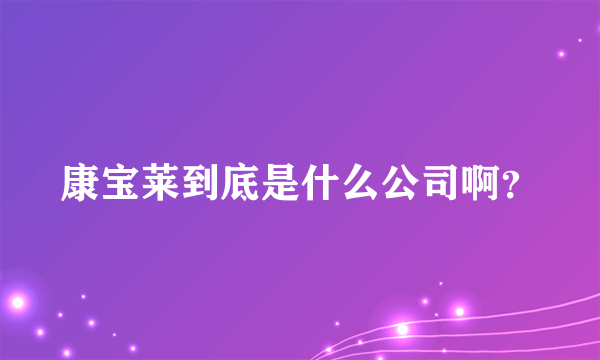 康宝莱到底是什么公司啊？