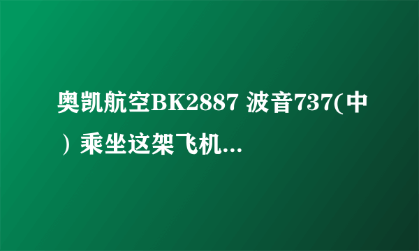 奥凯航空BK2887 波音737(中）乘坐这架飞机怎么样啊？我说的是安全系数！