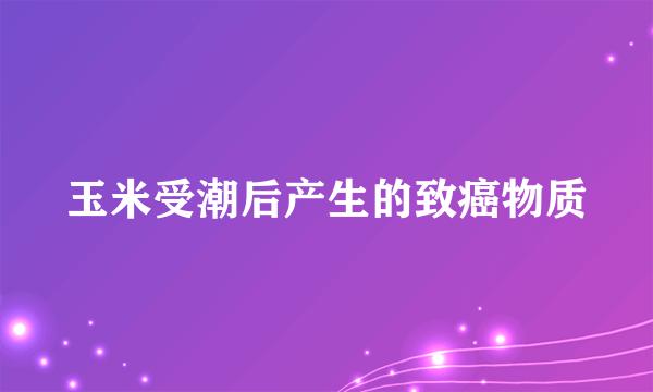 玉米受潮后产生的致癌物质