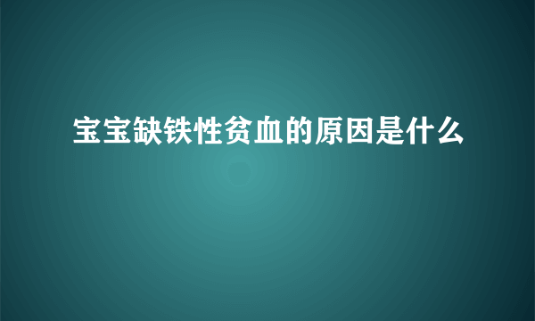 宝宝缺铁性贫血的原因是什么