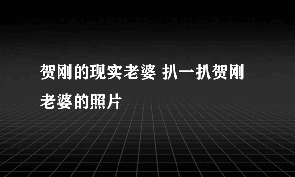 贺刚的现实老婆 扒一扒贺刚老婆的照片