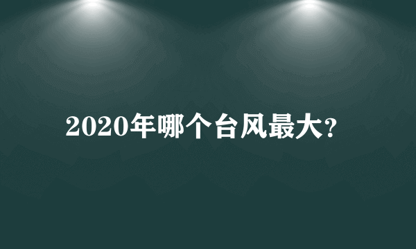 2020年哪个台风最大？