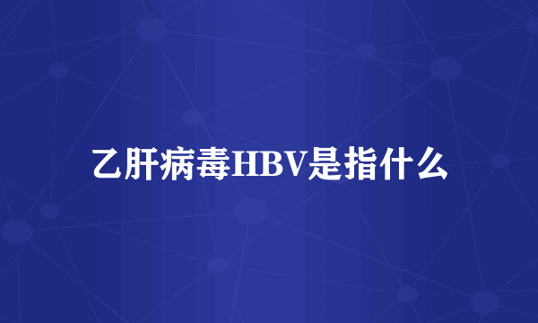 乙肝病毒HBV是指什么