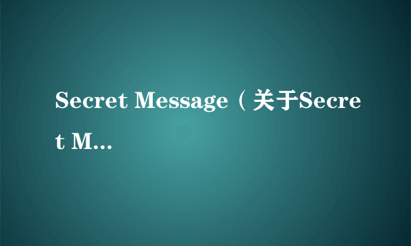 Secret Message（关于Secret Message的介绍）