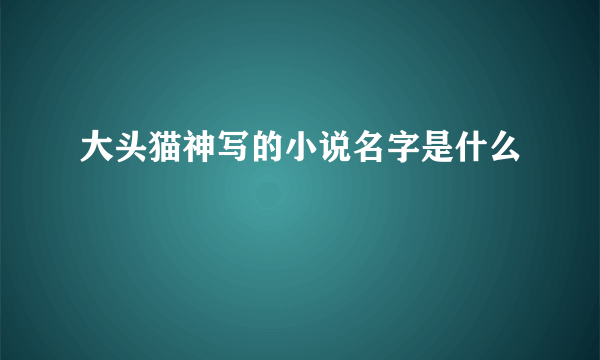 大头猫神写的小说名字是什么