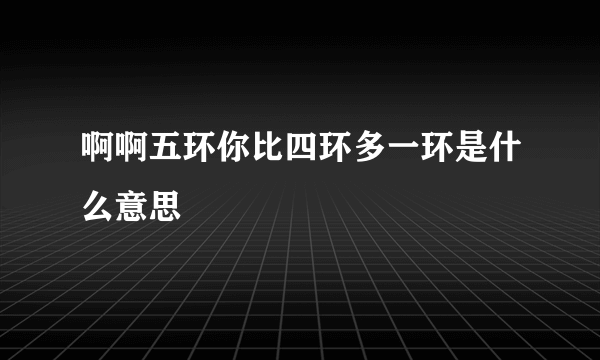 啊啊五环你比四环多一环是什么意思