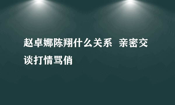 赵卓娜陈翔什么关系  亲密交谈打情骂俏