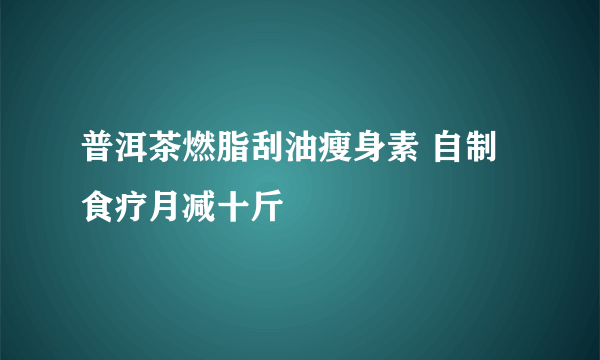 普洱茶燃脂刮油瘦身素 自制食疗月减十斤