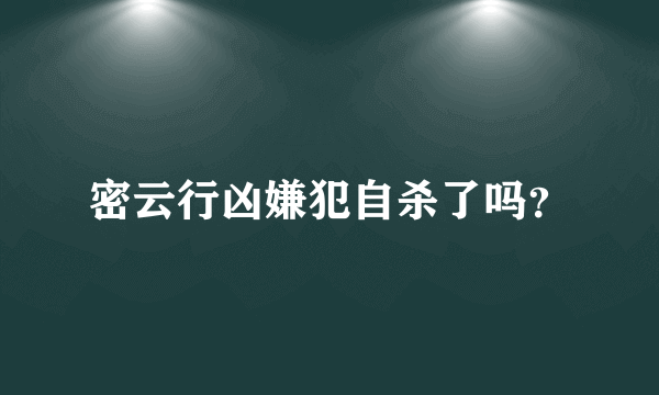 密云行凶嫌犯自杀了吗？