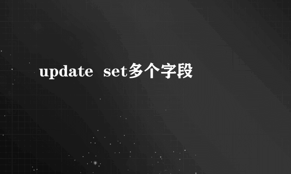 update  set多个字段